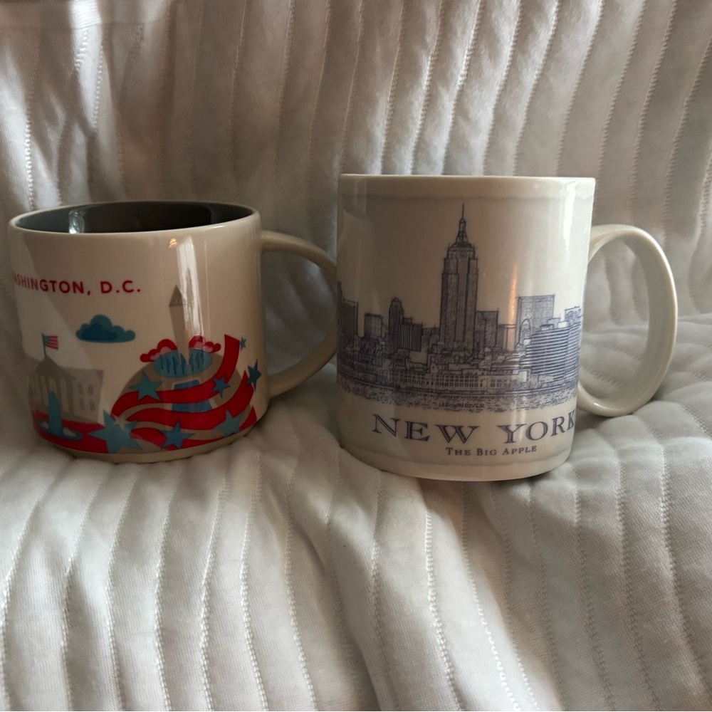 Starbucks New York Skyline Ceramic Coffee Mug - White and Washington DC